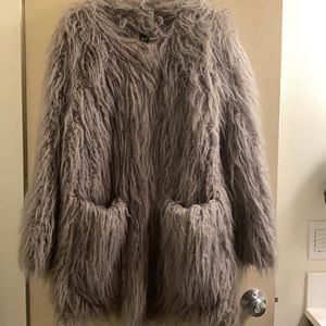 Smythe Mongolian Mammoth Cubby Faux Fur Coat